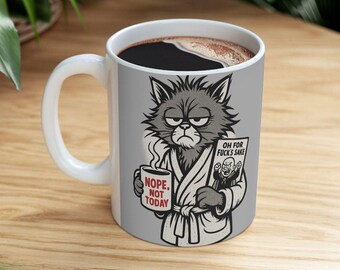 Grumpy Cat Coffee Mug: Funny Sarcastic Gift for Cat Lovers