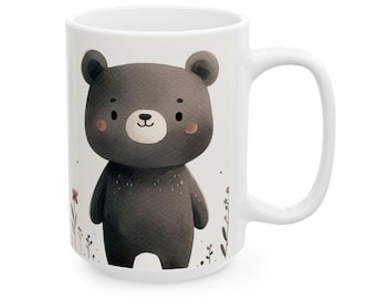 Whimsical Bear Ceramic Coffee Mug – Animal Lover Gift