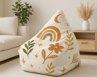 Boho Rainbow Bean Bag Chair Cover | Kids Room Decor