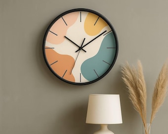 Modern Abstract Wall Clock – Colorful Minimalist Decor