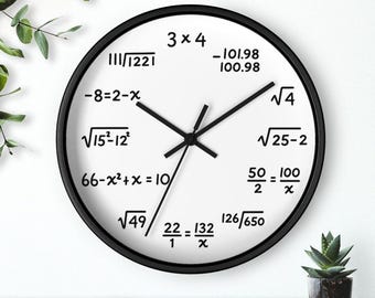Funny Math Equation Clock: Silent, Non-Ticking Algebra Decor