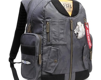Aviation 88-geïnspireerd, uproar-tas, rugzak, het iconische MA-1-flightbomberjack, meerdere accessoirevakken | Cadeau voor moeder, vader, voor hem, voor haar