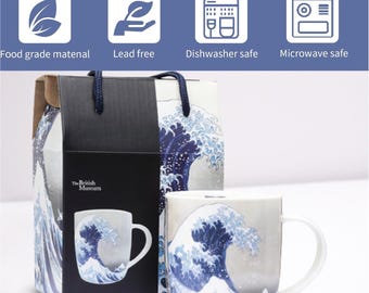 British Museum Hokusai The Great Wave Off Kanagawa Coaster Set of 4  Placemats & Mug | Gift for Mom Dad Him Her |