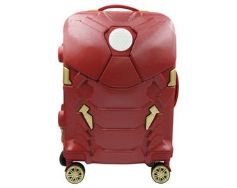 Iron Man Cabin Case Carry On Luggage with LED Light| ABS Secure Combination Lock  56 x 36 x 23 cm, Hard Shell Spinner Wheels, Lightweight