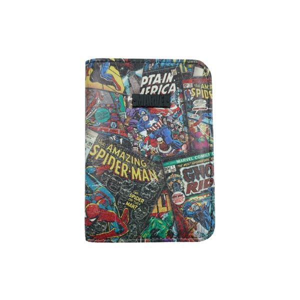 Marvel Passport Cover– Slim Unisex PU Leather Design with Spider-Man ,Captain America Ticket slot–Rfid Blocking Mini Compact Wallets Gifts