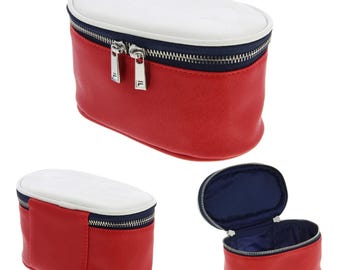 Genuine Fila Red Cosmetic Kit | Tech Toiletries Makeup Skincare Medicine Bag with Secure Zipper Gifts For Him/Her
