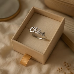 Anillo con nombre personalizado y corazón – Grabado de 1 a 4 nombres – Regalo para mujer, mamá, pareja – Anillo con nombre personalizado – Acero inoxidable