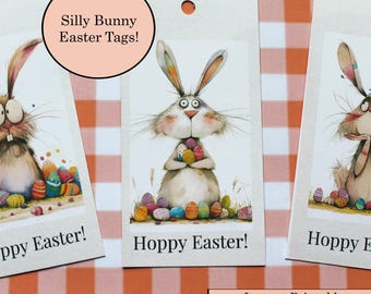 Etiquetas de regalo de Pascua imprimibles, etiquetas de regalo de conejito de Pascua, etiquetas de regalo de Pascua, decoraciones de Pascua