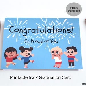 Carte de remise des diplômes pour enfant, carte de remise des diplômes imprimable, téléchargement immédiat, félicitations !