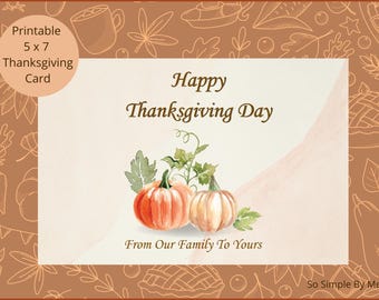 Tarjetas imprimibles de Acción de Gracias, Tarjetas de Acción de Gracias, Feliz Día de Acción de Gracias, Descarga digital imprimible.