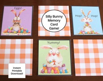 Juego de cartas imprimible del conejito tonto