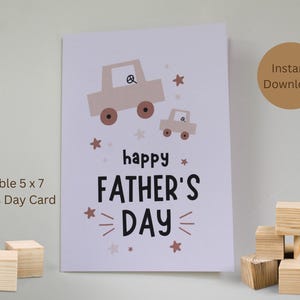 Printable Father&#39;s Day Card, Father&#39;s Day Card from kids, Instant Download, Happy Father&#39;s Day