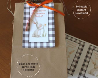 Etiquetas de regalo de Pascua, etiquetas de regalo de conejito, etiquetas de regalo imprimibles,