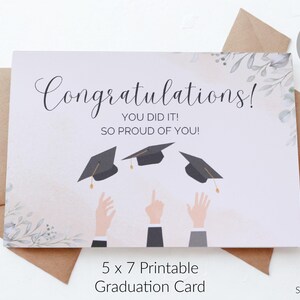 Carte de remise des diplômes imprimable, carte à téléchargement immédiat, carte de remise des diplômes.