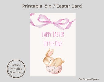 Tarjeta de Pascua imprimible, tarjeta de Pascua para ese "pequeño" especial en tu vida. Hermosos colores suaves de primavera.