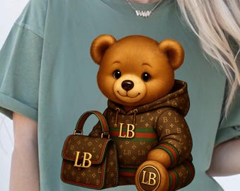 Hustler Bear PNG: Luxe Graffiti Design (Digital Download)