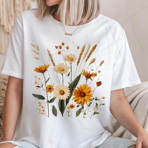 Cottagecore Floral PNG: Wildflower Clipart, Sublimation Design (Digital Download