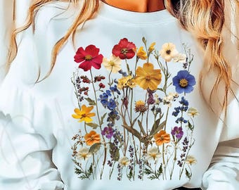 Floral Cottagecore PNG: Spring Flower Sublimation Design (Digital Download)