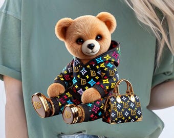 Monogram Hustler Bear PNG: Luxe Graffiti Design (Digital Download)