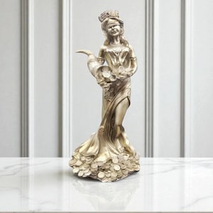 Greek Goddess Fortune Statue: Resin Roman Style Sculpture
