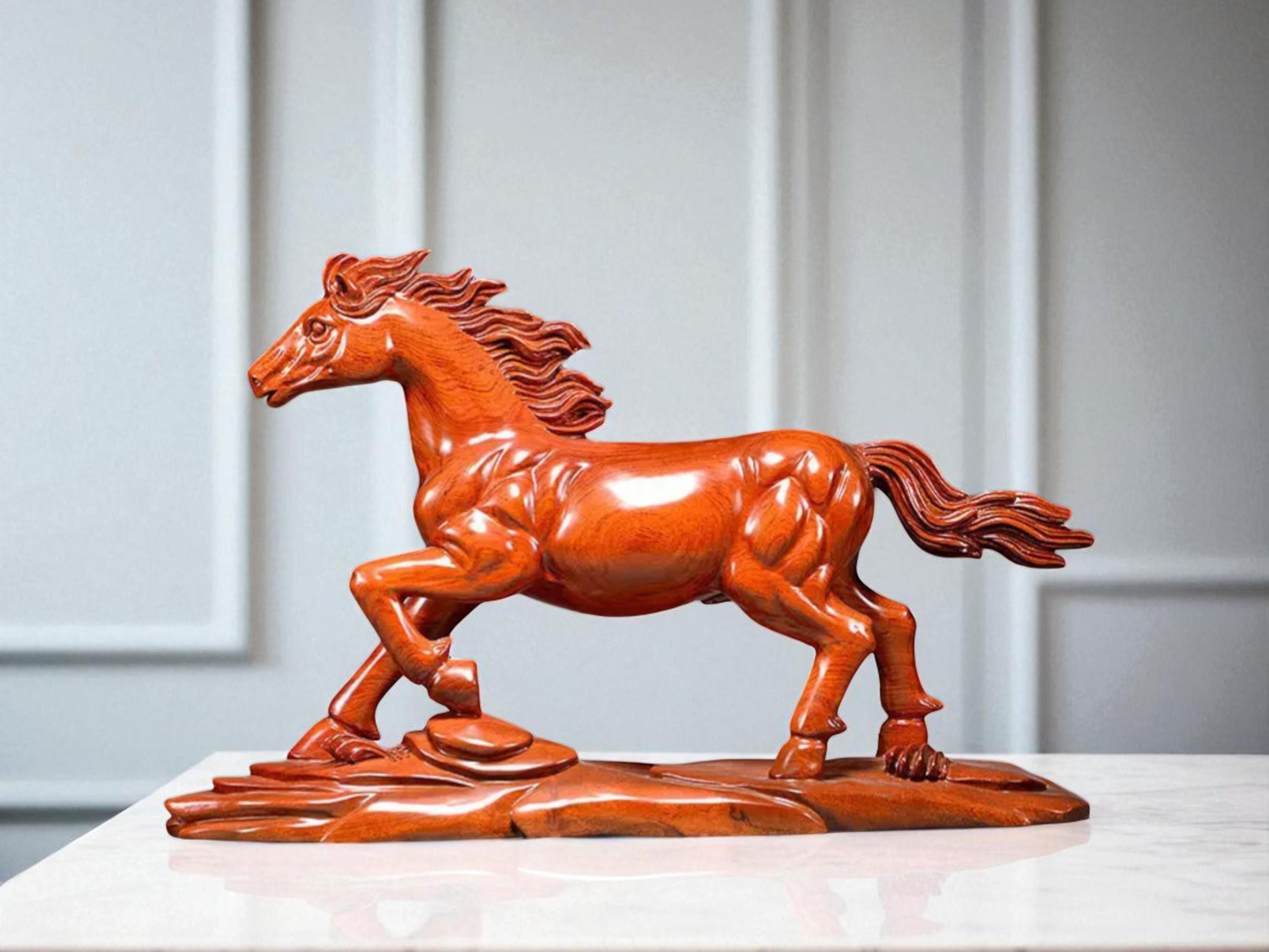Candlestock Girandola In Legno A Forma Di Cavallo - Decorazione Da Esterno Fatta A Mano Thailandia