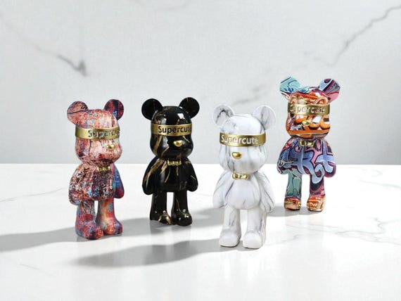 Colorful Graffiti Bear Statue: Resin Urban Street Art Decor - Etsy