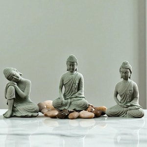 Mini Buddha Statue: Handcrafted Zen Stone Decor