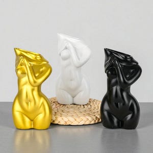 Feminine Body Vase • Handmade Resin Female Form Sculpture • Modern Chic Bohemian Home Decoration