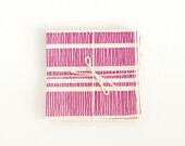 4 Cloth Napkins  - Fuchsia Pink - Screen Printed Organic Cotton