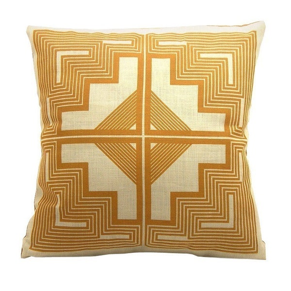 navajo quilt pillow in dijon yellow