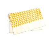 Triangles - Tea Towel - Saffron Yellow - Organic Cotton & Hemp - Screen Printed