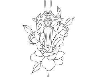 Custom Birth Flower Tattoo Design: Floral Art Print