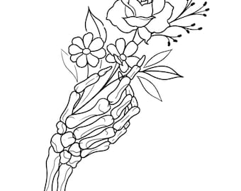 Custom Birth Flower Tattoo Design: Floral Art Print