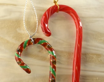 Candy Cane Ornaments - Flameworked Glass