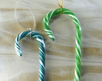 Candy Cane Ornaments - Flameworked Glass