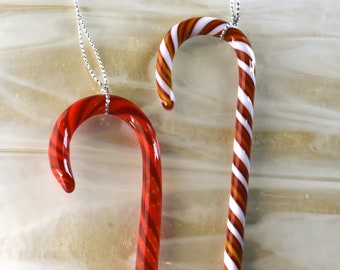 Candy Cane Ornaments - Flameworked Glass