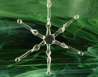 Snowflake - Flameworked Art Glass Clear