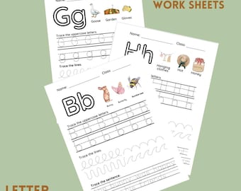 Preschool-kindergarten A-Z letter tracing worksheets homestead cottage core school work