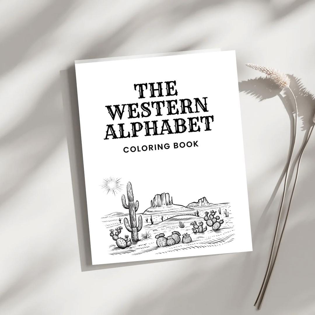 western letter color sheets A-Z