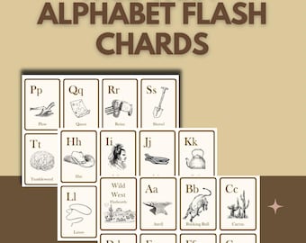 Wild West themed Alphabet flash cards