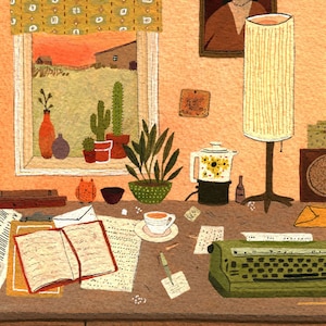 Desert Desk 1970s writer&#39;s room