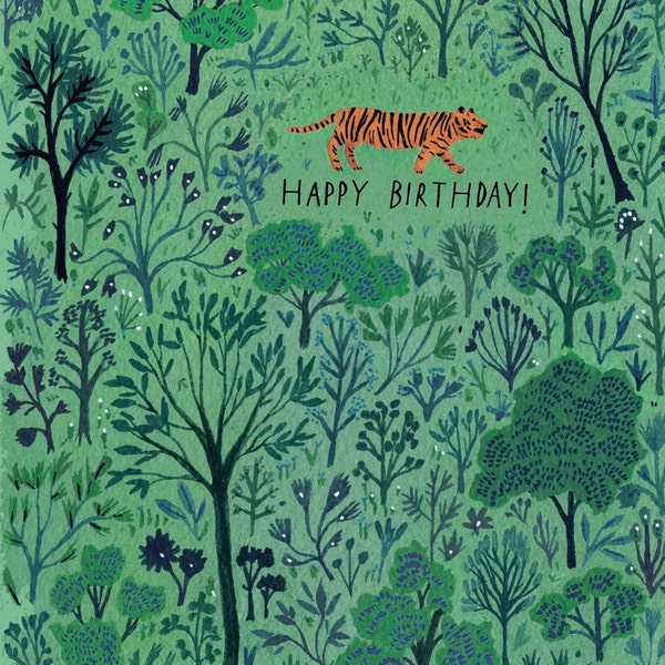 little tiger forest birthday card