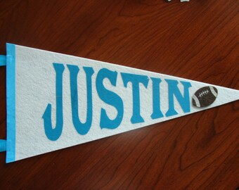 Personalized Sport Pennant - baseball basketball football soccer school spirit birthday gift idea party name bedroom decoration custom