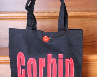 Boy's Large Personalized Tote (with button closure)