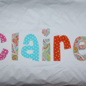 Personalized Pillowcase - Standard Size, Custom Name and Fabrics - birthday gift, summer camp, child's bedding, bedroom decor, kids