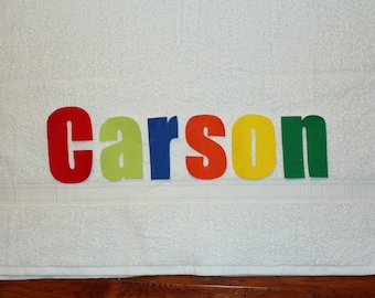 SALE - Boys Personalized Bath Towel summer beach swimming lessons birthday gift idea preschool nap mat cover boys girls kids