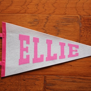 Girls Personalized Sport Pennant - baseball basketball football soccer Christmas birthday gift idea party name bedroom decoration custom