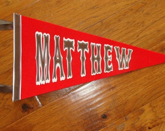 Boy's Sport Pennant with outlined letters (2 colors)
