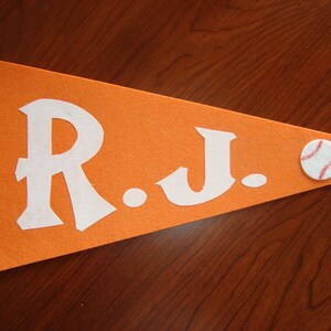 Personalized Sport Pennant - baseball basketball football soccer school spirit birthday gift idea party name bedroom decoration custom