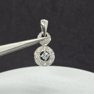 Natural Aquamarine 925 Silver Pendant – 13.1 CT - Round Cut - March Birthstone image 1
